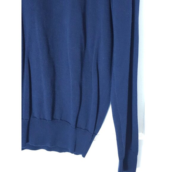 J.Crew Slim Fit Cotton Half-Zip Sweater Dark Blue Ribbed Collar - Picture 9 of 14